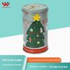 Série de Natal música redonda lata chocolate doces biscoito embalagem caixa de ferro embalagem de presente de Páscoa caixa de ferro