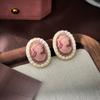 Pendientes Rosas en Forma de Corazón Dulces y Delicados con Circonita, Diseño de Moda y Único, Accesorios para Orejas Simples y Versátiles de Nicho