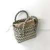 Bolsa de palha nova de fábrica com combinação de cores bolsa de mão bolsa de palha plástica bolsa pequena bolsa de mão presente de mão decoração para fotos bolsa de mão bolsa feminina