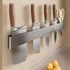 Estante Lateral de Acero al Carbono Soporte para Cuchillos de Cocina Estante de Almacenamiento Bloque de Cuchillos Montado en Pared Estante de Almacenamiento Montado en Pared Cesta de Almacenamiento Soporte para Cuchillos