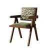 Silla de comedor estilo wabi-sabi, silla de uso doméstico de imitación madera, silla con respaldo de cojín suave estilo francés, silla para té de balcón, silla vintage Chandigarh
