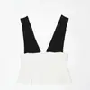 Comercio Exterior Transfronterizo Ropa de Mujer Nuevo Estilo Verano Sin Mangas Cuello en V Bloques de Color Vestido Corto