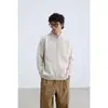 Suéter Retro Americano Sencillo de Color Sólido con Cuello Alto para Hombres y Mujeres Estilo Pareja Estilo Old Money Cálido Casual Punto con Doble Cremallera