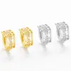 Pendientes de una fila de diamantes con patrón de la Gran Muralla incrustados con circonita, de moda nicho para mujer, clips para orejas de lujo ligero, pendientes de estilo minimalista europeos y americanos