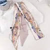 Bufanda Larga de Seda de Rayas Blancas y Negras 2025 Nueva de Gama Alta con Tira Pequeña para Mujer con Camisa a Juego Estrecha Cinta de Verano Bolso Atado