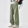 Pantalones casuales para hombre, verano finos de secado rápido, fluidos, holgados, de pierna recta, pantalones de seda helada, pantalones de pierna ancha de estilo americano, modernos para hombre