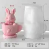 Molde de Silicone Vela Coelho para Xícara de Chá Jiahuimei DIY Coelho de Páscoa Artesanal Molde de Ornamento Decorativo de Aromaterapia