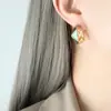 Nuevos Pendientes Franceses de Nicho con Diseño Original de Acero de Titanio, Esmalte de Temperamento, Pendientes Colgantes para Mujer, Joyería al por Mayor