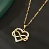 Joia popular transfronteiriça da Amazon colar com pingente elegante doce amor ao redor corrente de clavícula feminina com zircônia incrustada em cobre