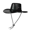 Sombrero Vaquero Occidental de Cuero Americano para Hombres y Mujeres Pareja Viaje al Aire Libre Sombrero de Ala Ancha Sombra Sombrero de Jazz Chica Caliente de Playa