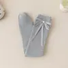 Calcetines para niños, estilo primavera y otoño, calcetines de tubo largo, estilo coreano, con lazo, de princesa, estilo escolar, para niñas, calcetines altos hasta la rodilla
