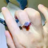 Novo anel de moissanita cor D em alta venda para feminino, duas cores, platina, anel de diamante americano, atacado com certificado, com cartão preto