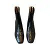 Botines elegantes de punta cuadrada 2026 para mujer con cremallera trasera, botines tobilleros nuevos de corte bajo con tacón grueso, otoño elásticos versátiles de moda media