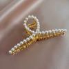 Pasador de Metal con Perlas y Diamantes Completos Clip para la Parte Trasera de la Cabeza de Mujer Estilo Coreano ins Pinza de Tiburón Grande Accesorios Simples para el Cabello de Celebridad de Internet