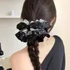 Elástico de Cabelo Elegante de Alta Qualidade para Rabo de Cavalo, Acessório de Cabelo para Coque, Scrunchie de Chiffon Multicamadas Leve da Moda Coreana Atacado