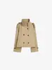 Ropa de Mujer Otoño e Invierno 2025 Estilo Popular Transfronterizo Aliexpress Cuello Alto Doble Botonadura Cinturón de Lazo Chaqueta Corta Rompevientos