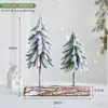 Arreglo de escritorio pequeño de Pe Scene de cedro Decoraciones navideñas de moda Adornos Árbol de Navidad Mini nevada flockada