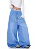 Pantalones Casuales de Estilo Callejero de Nicho Vintage Lavado Retro Americano con Estampado de Letras Diseño de Pierna Recta Holgado de Moda