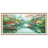 Fabricante de Punto de Cruz TikTok Kuaishou Xiaohongshu Dropshipping Nuevo Modelo 2026 Bordado con Hilo Pueblo Acuático de Jiangnan Puente Pequeño Agua Corriente