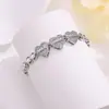 Pulsera Nueva de Corazón Cruzado Europea y Americana, Nuevo Modelo Más Vendido con Corazón en Forma de Corazón Incrustado con Circonita, Pulsera de Moda Personalizada Hip-Hop
