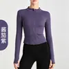 Primavera Otoño Europa América Transfronteriza Chaqueta Deportiva Manga Larga Running Ajustada Alta Elasticidad Fitness Yoga Ropa Top Fitness Chaqueta Mujer
