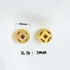 Oro de 18k Rueda de Zirconia Micro Perlas Piezas Brazalete Cintura Pequeña Separador Cuentas Cubo Agujero Grande Accesorios de Cuentas Hechos a Mano para DIY