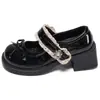 Sapatos Femininos de Couro com Solado Grosso 2026 Outono Novo Retro Britânico Mary Janes que Aumentam a Altura Loafers Versáteis com Solado Macio
