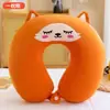 Almohada en Forma de U para Protección del Cuello con Bordado de Shiba Inu y Tiburón para Adultos y Estudiantes, Adecuada para Dormir, Almohada Cervical, Almohada de Viaje Portátil para Viajes Largos