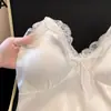 Novo Pijama Sexy para Mulheres, Seda Gelada Puro Desejo, Estilo de Verão de Alta Qualidade, Camisola sem Costas de Renda com Bojos, Roupa de Dormir