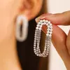 Brincos Vintage Estilo Francês com Borla de Pérolas em Camadas para Mulheres, Brincos de Tarraxa Versáteis e Únicos, Brincos de Nicho de Luxo Leve Dongdaemun Coreano