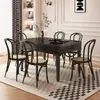 Juego de Mesa y Sillas de Comedor de Madera Maciza Estilo Francés de Mediados de Siglo para Uso Doméstico, Adecuado para Apartamentos Pequeños, Mesa de Comedor Plegable Extensible de Doble Propósito Cuadrada y Redonda Retro