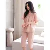 Camisa Estilo Verão 2026 100% Algodão Puro Manga Curta Feminina Calça Capricho Loose Casual Pulôver Estilo Chinês Gaze de Algodão Puro Casa