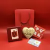 Insignia Corporativa Personalizada Logo Oro Puro 999 Pastel de Corazón Dulce Regalo de Confesión para Novia Lote de Oro Shuibe