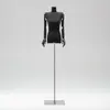 Loja de roupas versão coreana preto ombro plano manequim feminino meio comprimento janela ângulo reto ombro falso boneca corpo inteiro manequim exposição suporte