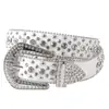 Cinto Feminino com Strass e Apliques de Diamante, Cinto Branco, Acessórios Punk para Jeans, Cinto da Moda, Atacado do Fabricante