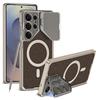 Soporte para Lente Funda para Teléfono Móvil Adecuada para Samsung S25Ultra Carga Inalámbrica Samsungs25U Funda Protectora Funda de Cuero Lisa