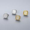 Estilo coreano S925 prata esterlina moda diamante quadrado zircão feminino galvanizado brincos de ouro real fábrica atacado