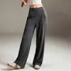 Pantalones de Yoga de Pierna Recta y Pierna Ancha para Mujer, Diseño de Bolsillo Trasero en la Cintura, Alta Elasticidad, No Sudorosos, Pantalones Largos Deportivos para Correr y Entrenamiento