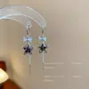 Brincos Pingente Estrela Laço Zircônia Coreana, Únicos, Bonitos, Personalizados, de Alta Qualidade, Brincos Bonitos e Versáteis