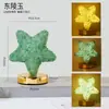 Luz noturna de pedra bruta de cristal natural transfronteiriça, luz noturna de lua crescente de cristal, decoração de atmosfera romântica para casa atacado