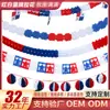 Banderines de la Bandera Estadounidense para Decoraciones de Fiesta del Día de la Independencia en Colores Rojo, Blanco y Azul, Guirnaldas del Día de la Independencia y Banderines Triangulares