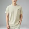 Camiseta de Manga Corta 100% Algodón para Hombre Etiqueta Corta de Mar Verano Delgada Bordado de Letras Cuello Redondo 2W308 Etiqueta Bordada Manga Corta