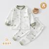 Conjunto de Roupa de Casa 100% Algodão para Meninos e Meninas, Roupa Íntima Respirável para Bebês e Crianças Pequenas para Todas as Estações, Pijama Base para Bebê para Primavera e Outono
