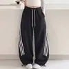 Pantalones para Niña 2026 Nuevos Elegantes Pantalones de Pierna Ancha Cortados a Tijera para Niña Mayor Estilo Primavera y Otoño Pantalones de Chándal Rayados Pantalones Deportivos