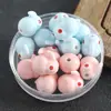 Desenho Animado Infantil Coelhinho de Cerâmica Contas Soltas Pulseira de Contas DIY Corrente de Celular Material Acessórios de Joia Contas de Animal