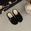 Este Sapato Único É Tão Bonito, Fashion e Versátil, Sapatos Birkenstock Macios e Confortáveis para Mulheres com Veludo para Manter Aquecido e Bico Meio Aberto