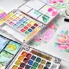 Acuarela Sólida Gouache Pigmento Venta al por mayor Transfronteriza 36 Colores Principiantes Niños Polvo para Arte Pigmento Sólido Metálico
