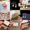 [Disparo Especial Daifa] Colección de Pendientes Pequeños de Regalo Pendientes de Cuentas Rojas de Año Nuevo Set de Piedras Ojo de Gato Pendientes de Circonita Pendientes