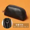 Estuche para Llaves Portatarjetas de Gran Capacidad Capa Superior Billetera de Piel de Vaca Estuche de Cuero para Llave de Coche Universal 21 Nuevo Estilo Bolsa Tipo Empanada Negra