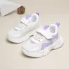 Tênis Brancos Infantis para Meninas, Novos Modelos Primavera e Outono 2026, Sapatos de Malha com Solado Macio para Crianças Maiores, Tênis Confortáveis Estilo Pai para Meninos